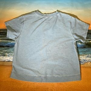 BCBG light wash Denim Crewneck Tshirt Sweatshirt